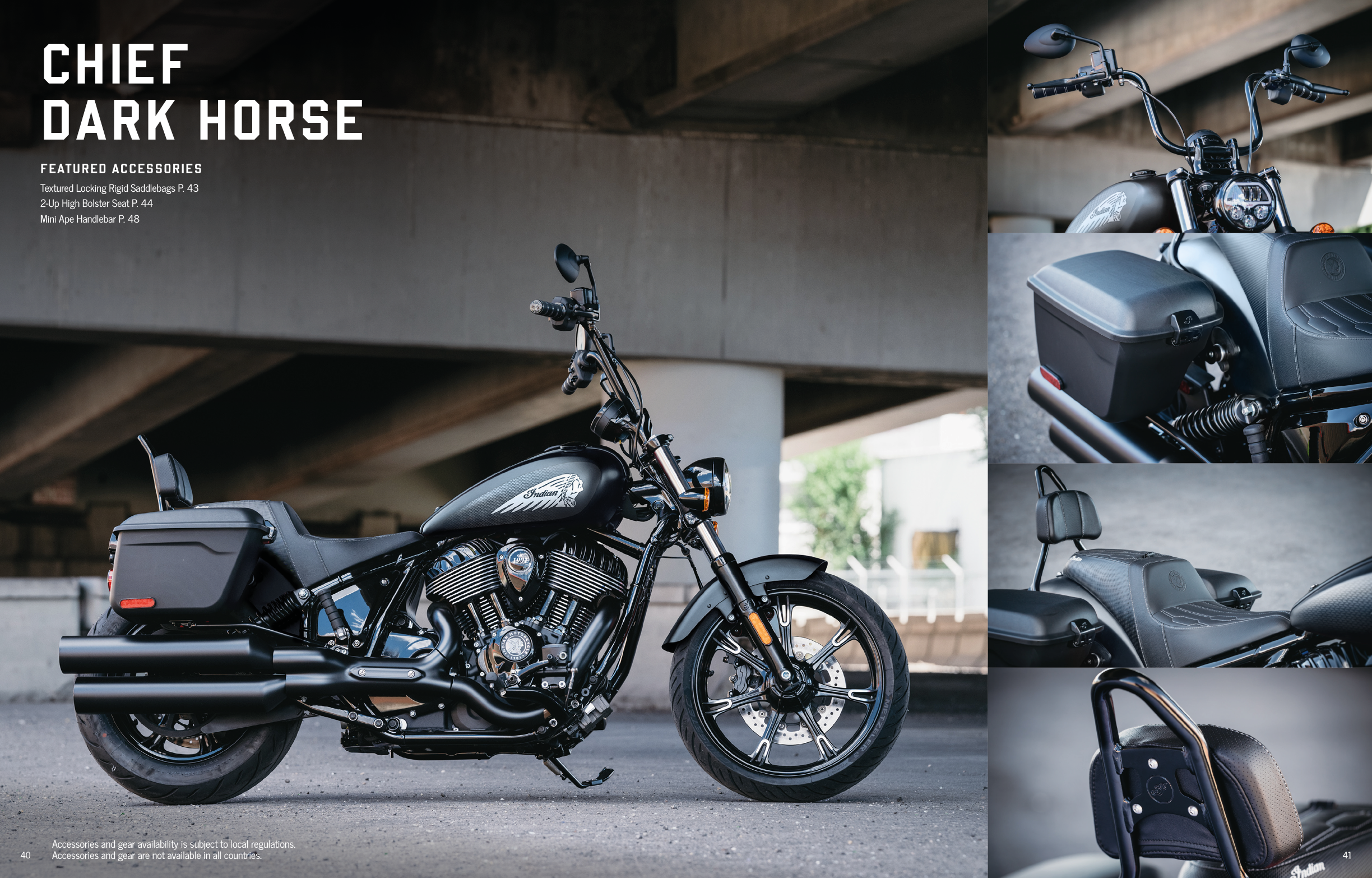 A magazine advertisement for a motorcycle features a close-up of the front of the bike, with a side view and a rear view of the motorcycle. The motorcycle is parked in a parking garage. AI generated content